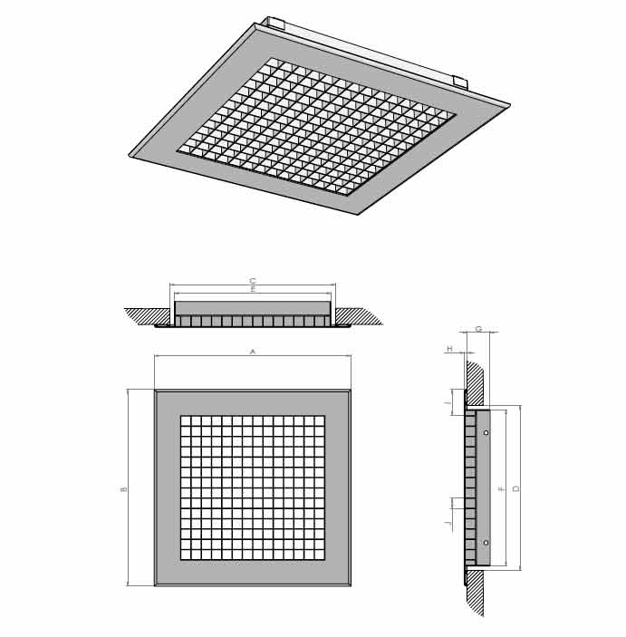 Egg Crate Grille Fixed Core