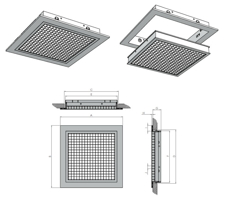 Egg Crate Grille Removable Core